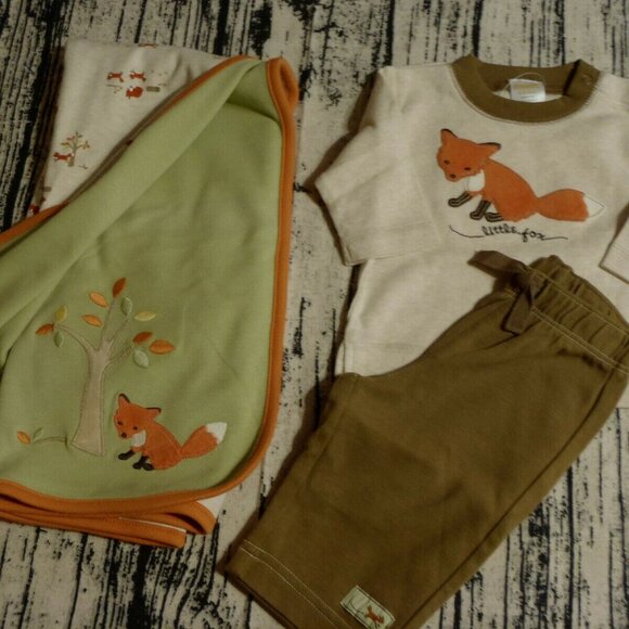 Gymboree My Little Tree House Blanket 0-3 Month Shirt Pants Outfit NWT - Picture 2 of 5
